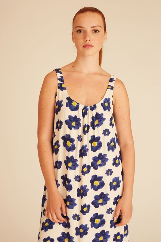 VESTIDO LARGO FLORES AZULES PEPA LOVES LA BOHEME
