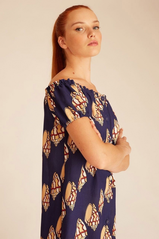 VESTIDO AZUL CONCHAS PEPALOVES