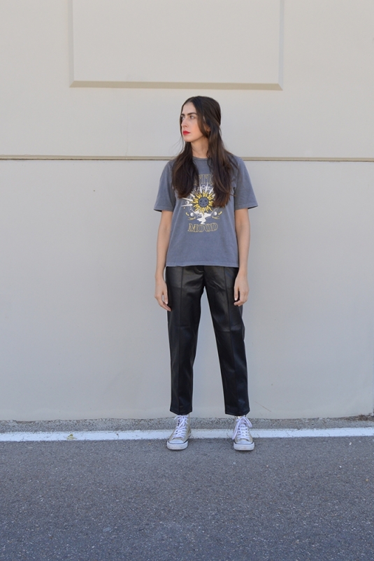 PANTALÓN VIDAGMAR NEGRO CUERO VILA