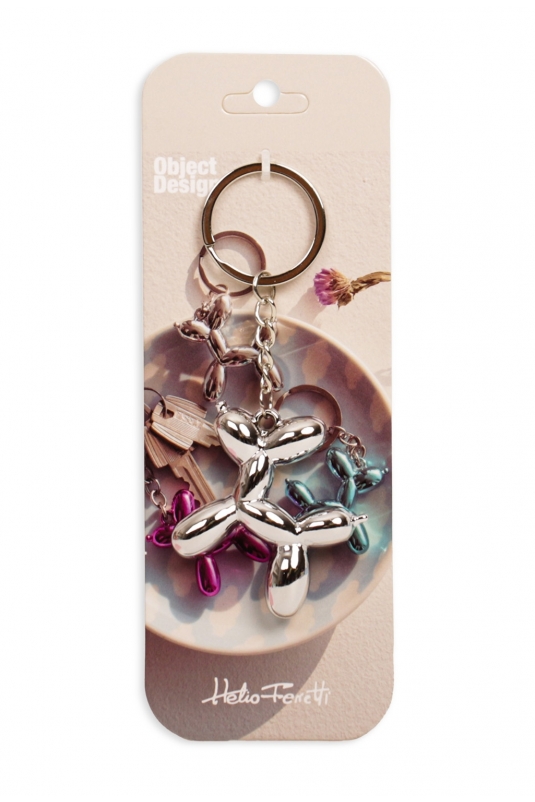 LLAVERO PUPPY PLATEADO METÁLICO