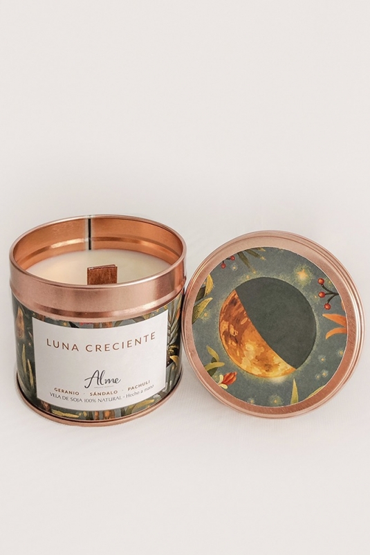 VELA LUNA CRECIENTE GERANIO SÁNDALO PACHULI ALME ORGANIC
