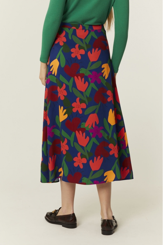 FALDA MIDI FLORES BOUQUET PEPALOVES