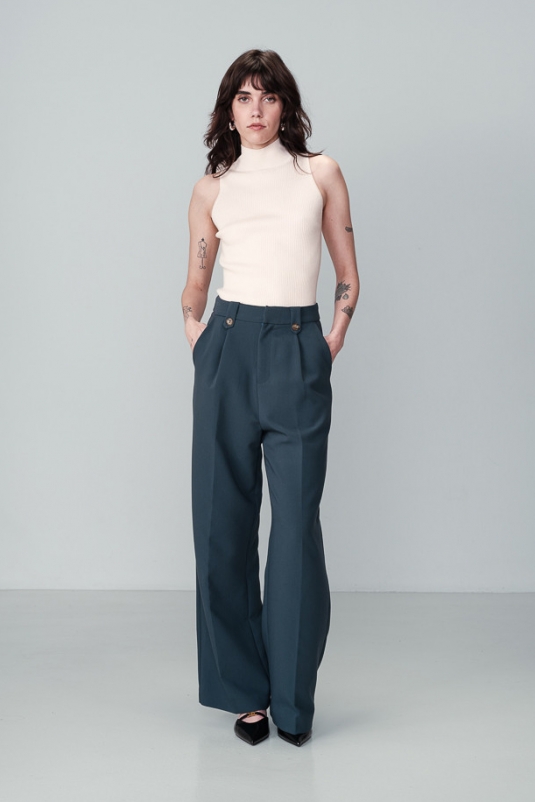 PANTALÓN NILAY VERDE PETRÓLEO GRACE & MILA