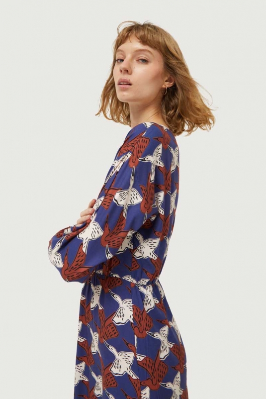 VESTIDO MIDI GARZAS COMPAÑÍA FANTÁSTICA