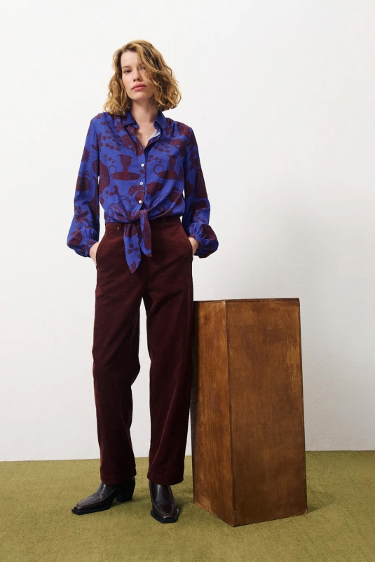 CAMISA SWAN FLORAL AZUL FRNCH