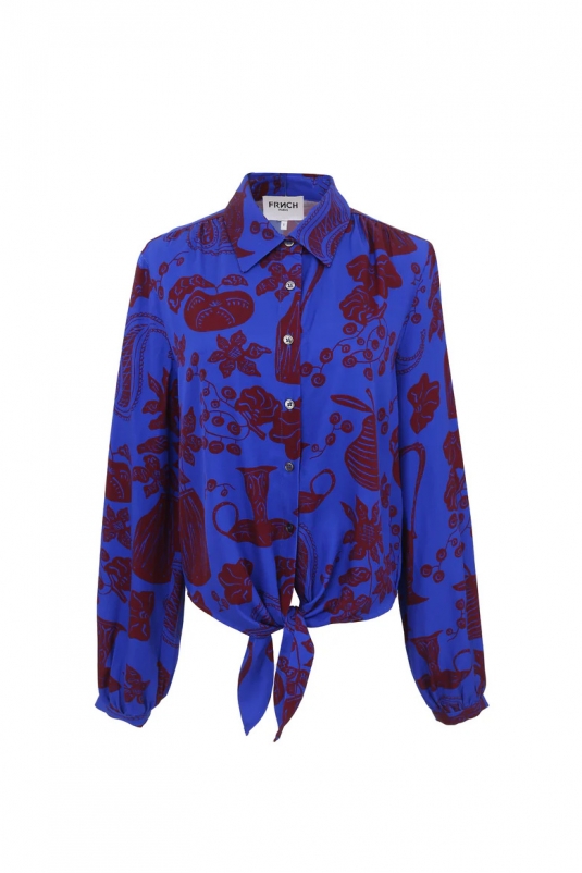 CAMISA SWAN FLORAL AZUL FRNCH