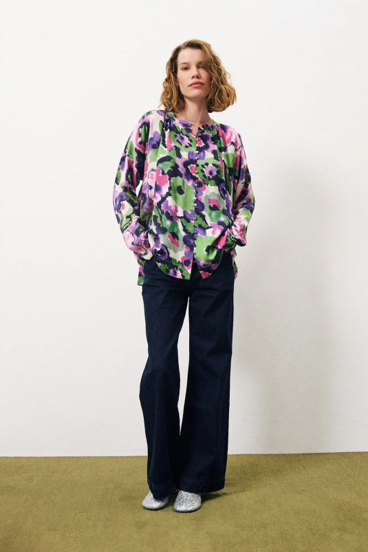 CAMISA FLORES ACUARELA PENELOPE FRNCH