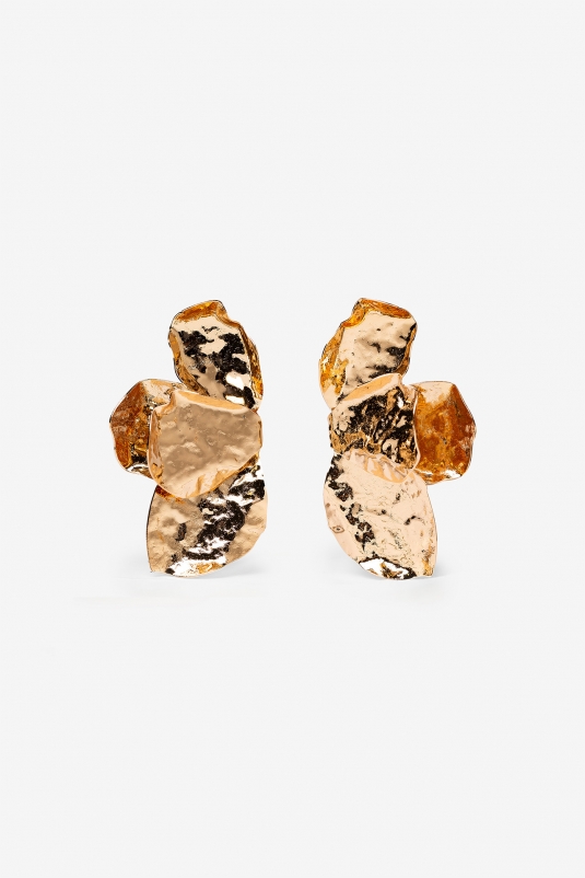 PENDIENTES MAXI FLOR DORADA