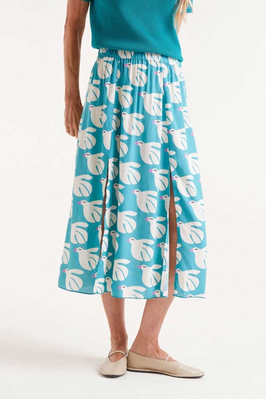 FALDA MIDI AZUL DOVE COMPAÑÍA FANTÁSTICA
