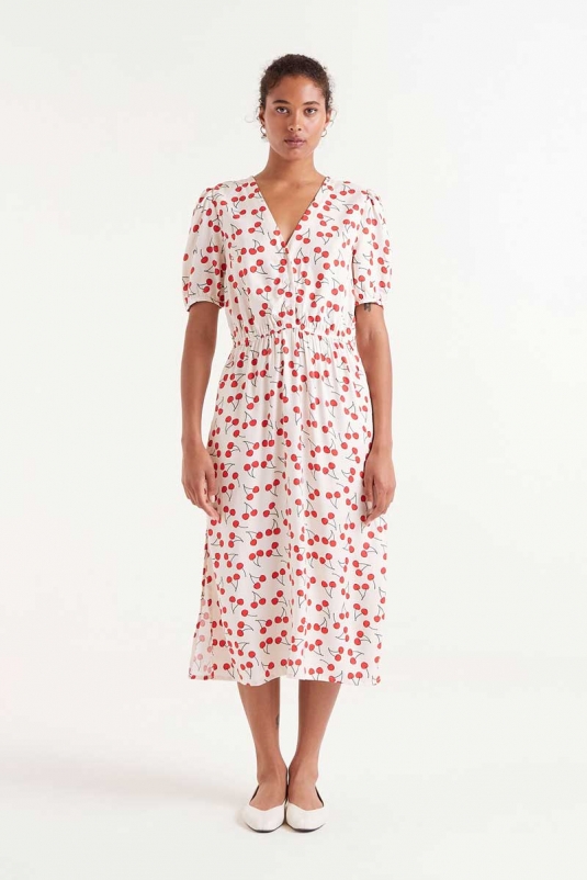 VESTIDO MIDI CEREZAS COMPAÑÍA FANTÁSTICA