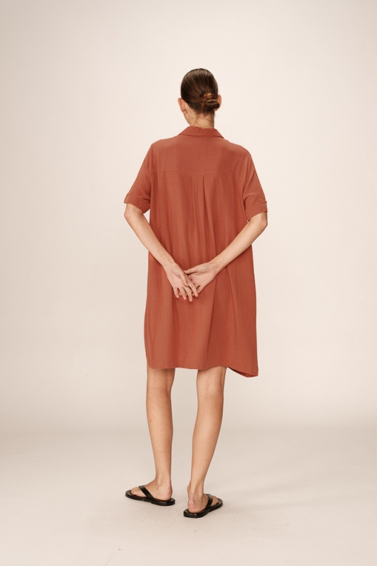 VESTIDO PAQUITA TERRACOTA GRACE & MILA