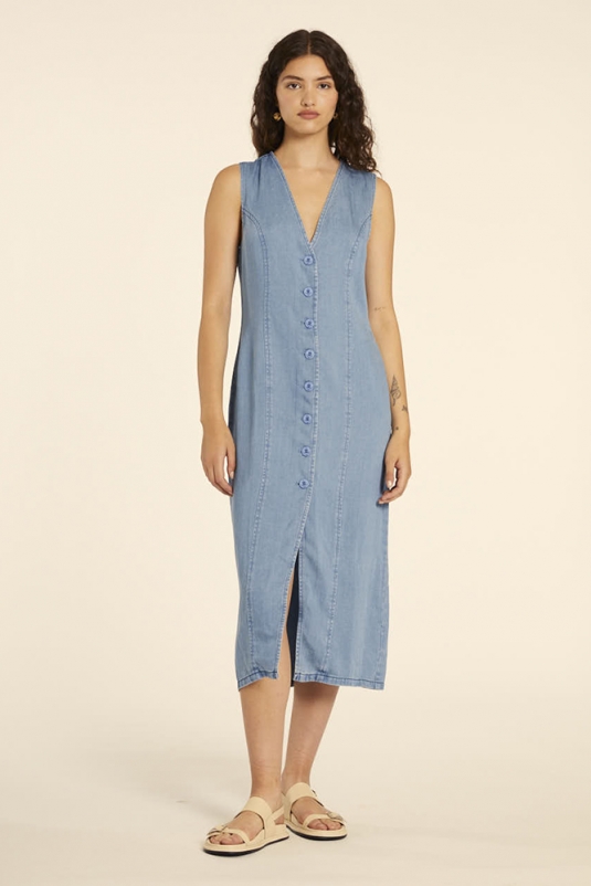 VESTIDO MIDI VAQUERO TENCEL PEPALOVES
