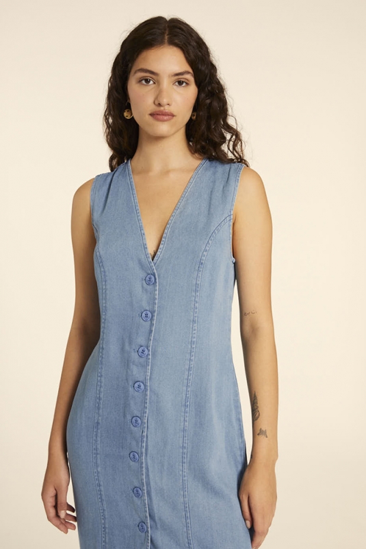 VESTIDO MIDI VAQUERO TENCEL PEPALOVES
