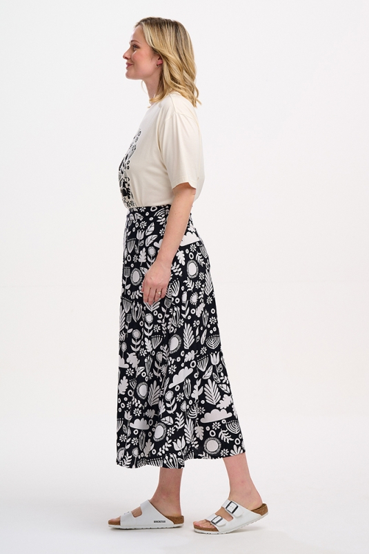 FALDA KRISTA FOLK FLORAL SUGARHILL