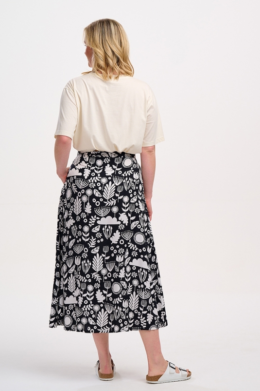 FALDA KRISTA FOLK FLORAL SUGARHILL