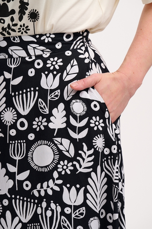 FALDA KRISTA FOLK FLORAL SUGARHILL