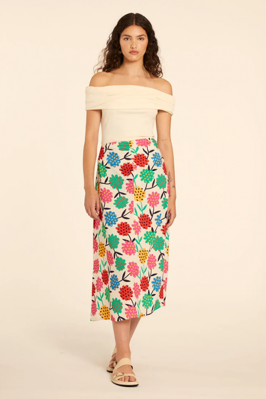 FALDA MIDI FLORES PEPALOVES