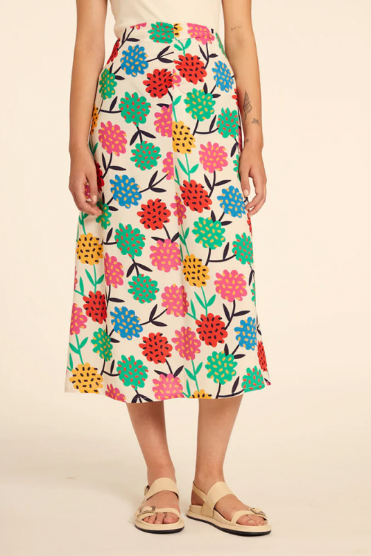 FALDA MIDI FLORES PEPALOVES