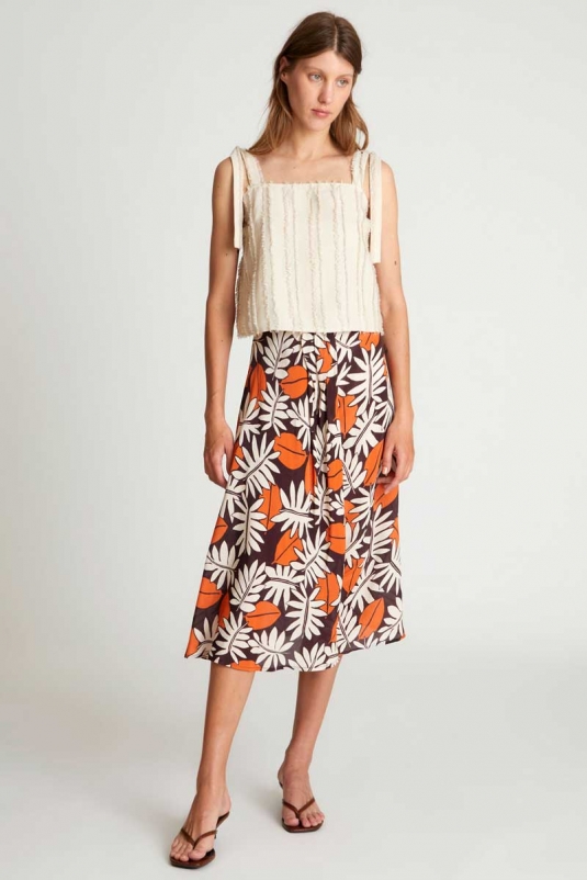 TOP TIRANTES TEXTURA BEIGE WILD PONY