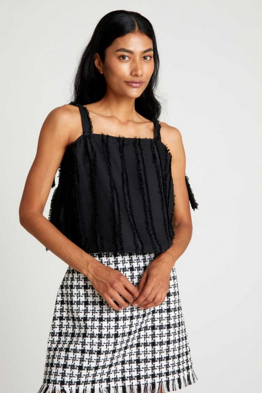 TOP TIRANTES TEXTURA NEGRA WILD PONY