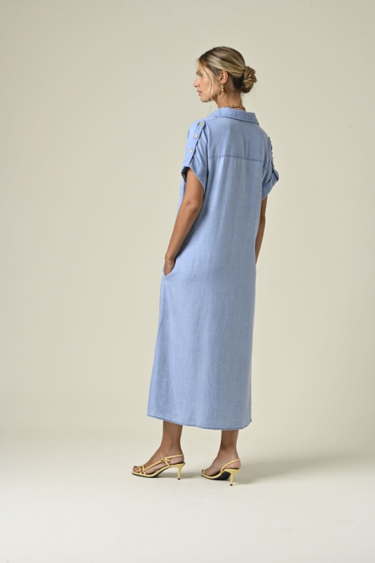VESTIDO LARGO DENIM AMADEO ORFEO