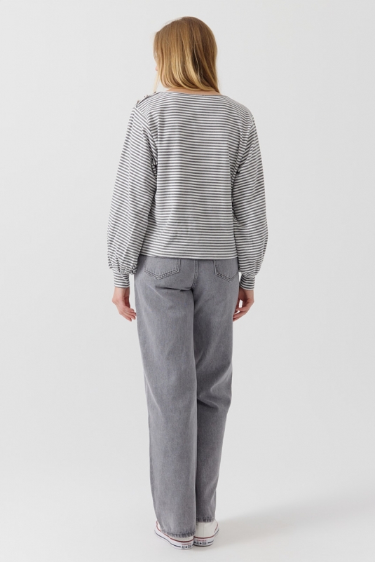 SUDADERA RAYAS GRISES STELLA ARTLOVE