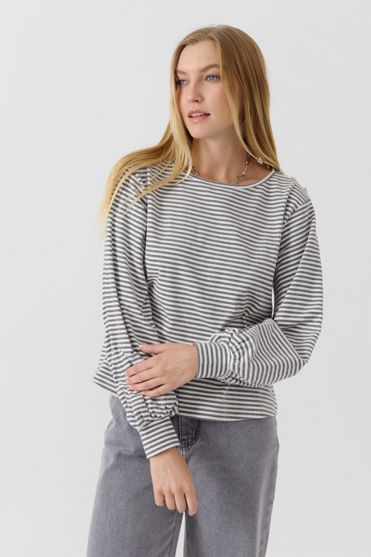 SUDADERA RAYAS GRISES STELLA ARTLOVE