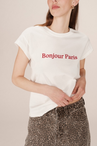 CAMISETA BLANCA BONJOUR PARIS GRACE & MILA