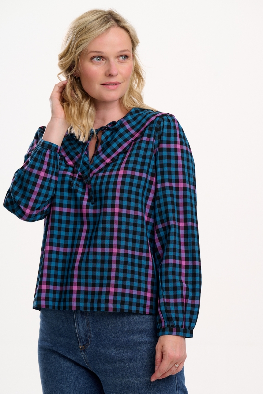 BLUSA CUADROS BABERO NESSIE SUGARHILL BRIGHTON