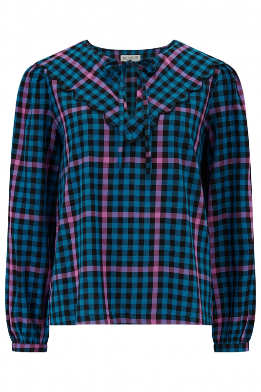 BLUSA CUADROS BABERO NESSIE SUGARHILL BRIGHTON