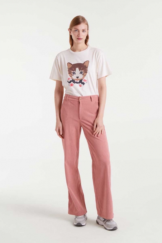 CAMISETA GATO FLOR CORAZÓN COMPAÑÍA FÁNTASTICA