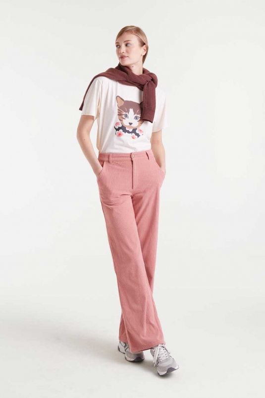 CAMISETA GATO FLOR CORAZÓN COMPAÑÍA FÁNTASTICA