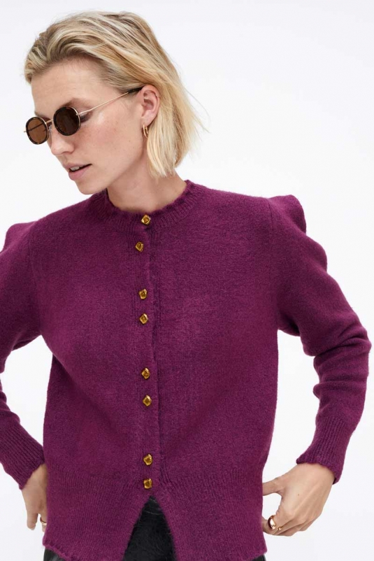 CÁRDIGAN MORADO BOTONES WILDPONY