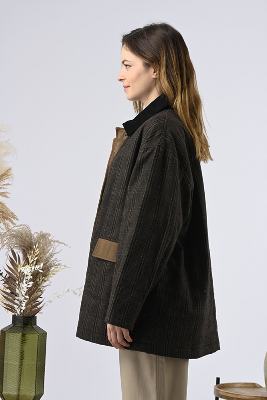 ABRIGO CUADROS LANA DUSTY ORFEO