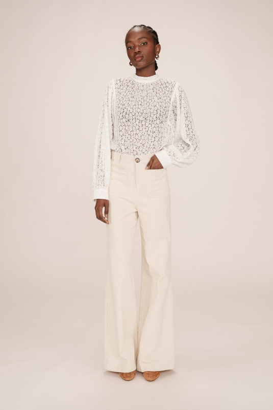 PANTALÓN PANA SAMBA CRUDO GRACE & MILA