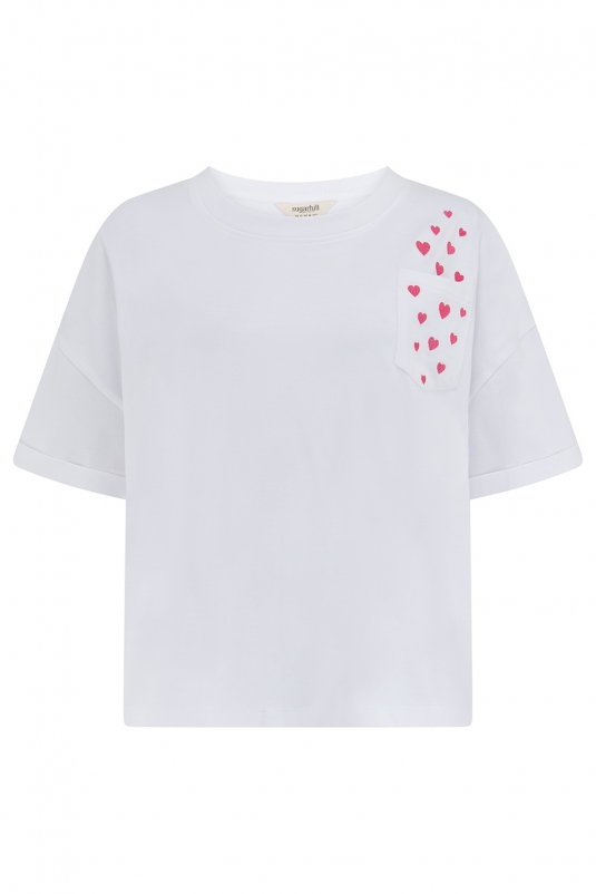 CAMISETA CELIA CORAZONES BORDADOS SUGARHILL