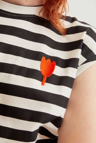 CAMISETA RAYAS NEGRAS TULIPÁN COMPAÑÍA FANTÁSTICA