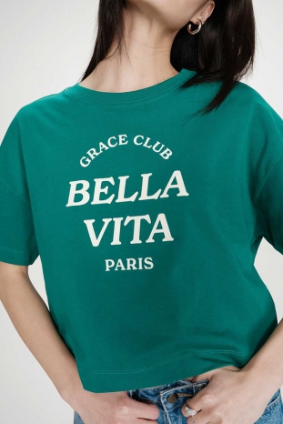 CAMISETA VERDE BELLA VITA GRACE & MILA