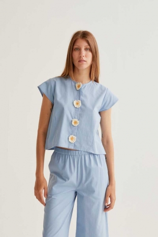 CAMISA AZUL MARGARITAS COMPAÑÍA FANTÁSTICA