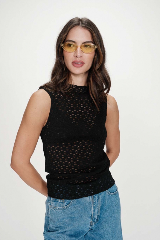 TOP ENCAJE NEGRO VINTIE GRACE & MILA