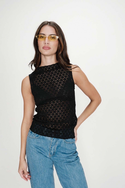 TOP ENCAJE NEGRO VINTIE GRACE & MILA