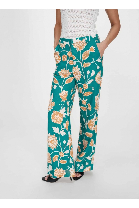 PANTALÓN VERDE FLORES VAHE GRACE & MILA