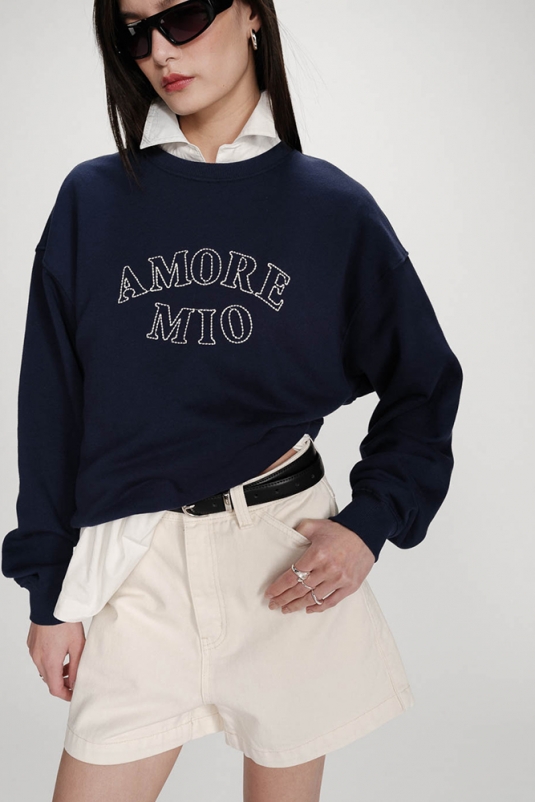 SUDADERA AZUL AMORE MIO GRACE & MILA