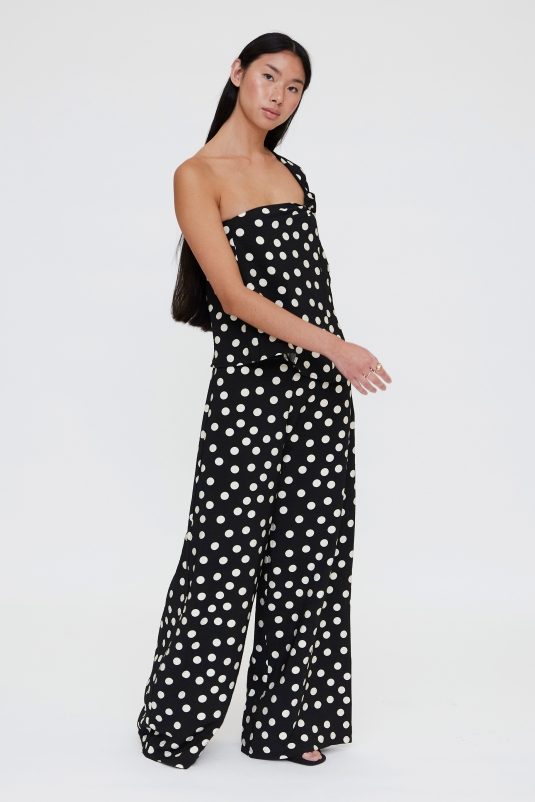 PANTALÓN NEGRO LUNARES BLANCOS WILDPONY