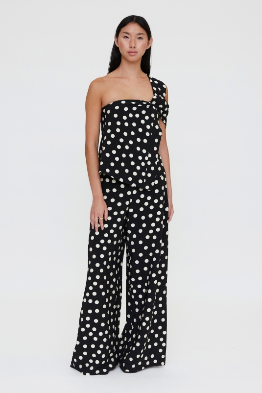 PANTALÓN NEGRO LUNARES BLANCOS WILDPONY