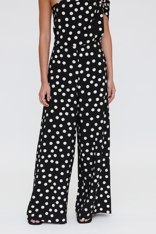 PANTALÓN NEGRO LUNARES BLANCOS WILDPONY