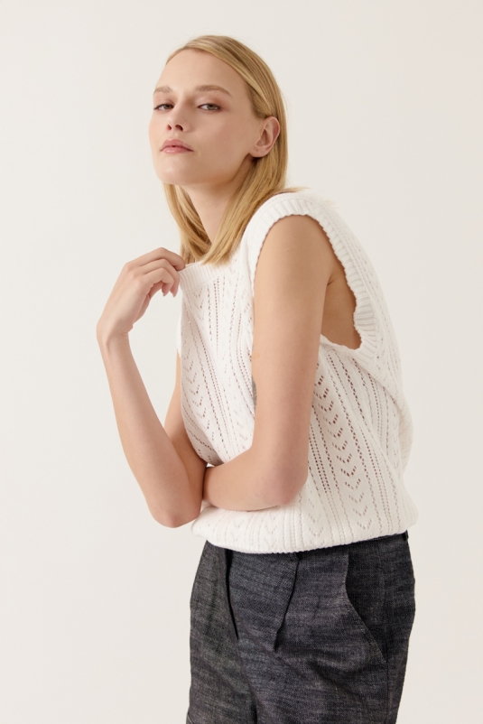 CHALECO CALADO BLANCO ALMERIA ARTLOVE