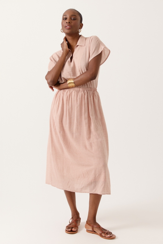 FALDA MIDI ROSA MELORIA ARTLOVE