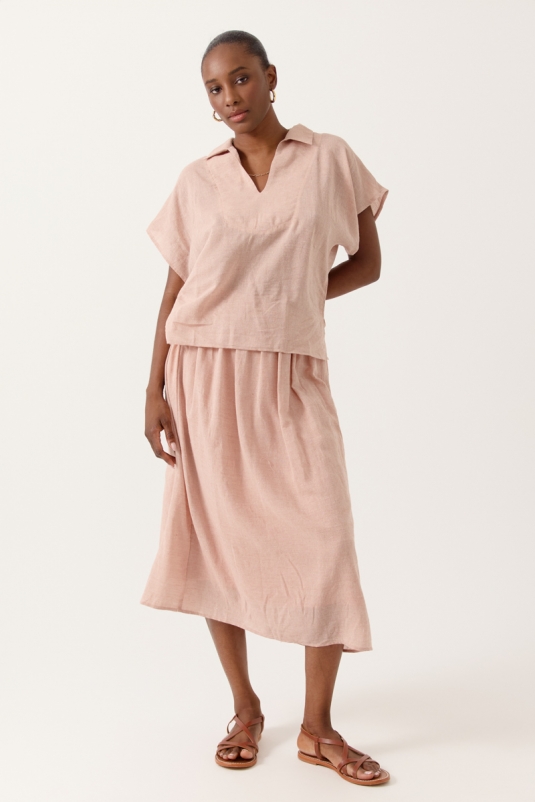 FALDA MIDI ROSA MELORIA ARTLOVE