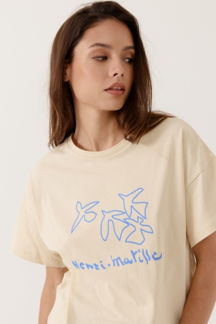 CAMISETA CLARISSEA BEIGE  ARTLOVE